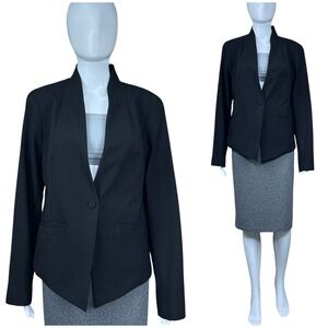 Eileen Fisher Single Breasted Wool Blazer Jacket Size 10 Old Money Quiet Luxury